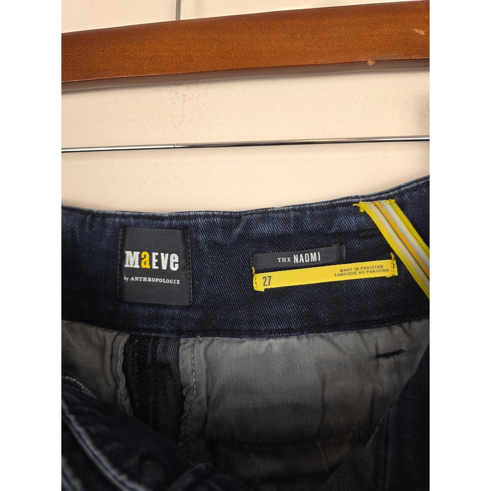 Maeve Anthropologie Naomi High Rise Wide Leg Jeans Dark Wash Indigo Blue Size 27 - Picture 5 of 10